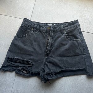 Rollas dusters 28 Distressed Black Denim Shorts